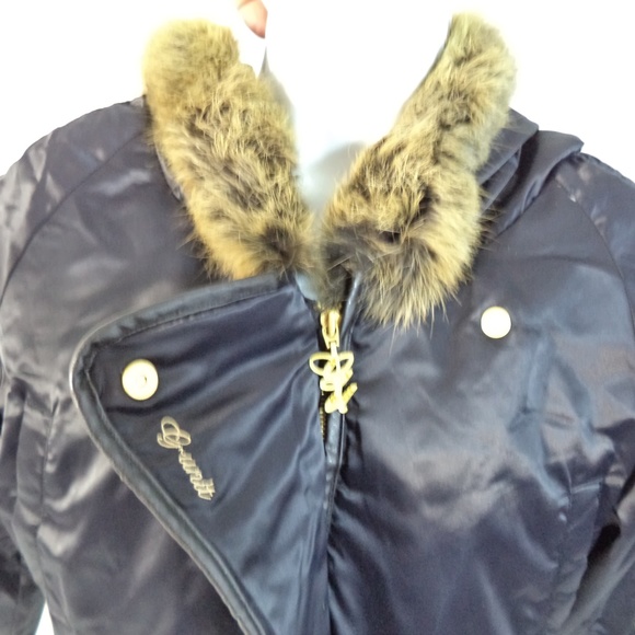 G Unit Jackets & Coats G Unit Cropped Down Jacket Rabbit Fur Trim